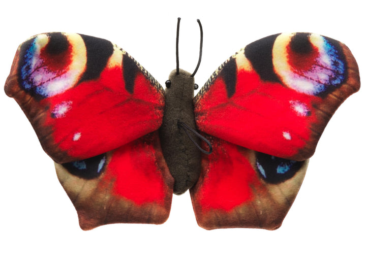 Uni-Toys - Schmetterling rot (mit Schlaufe) - 24 cm (Breite) - Plüsch-Insekt - Plüschtier, Kuschelti