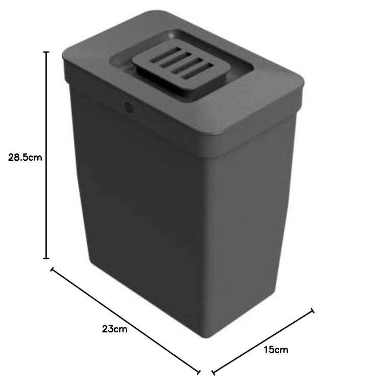 LM 530 ECO Biomülleimer Küche mit Deckel 8-Liter, Aus Rezykliertem Kunststoff, Anthrazit (15 x 23 x
