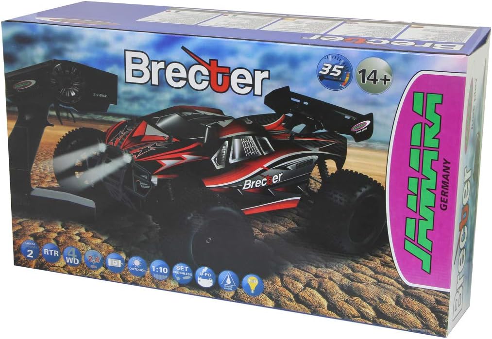 JAMARA 059739 Brecter Truggy 1:10 4WD Lipo 2,4GHz LED-spritzwassergeschützt, Differential/Welle/Achs