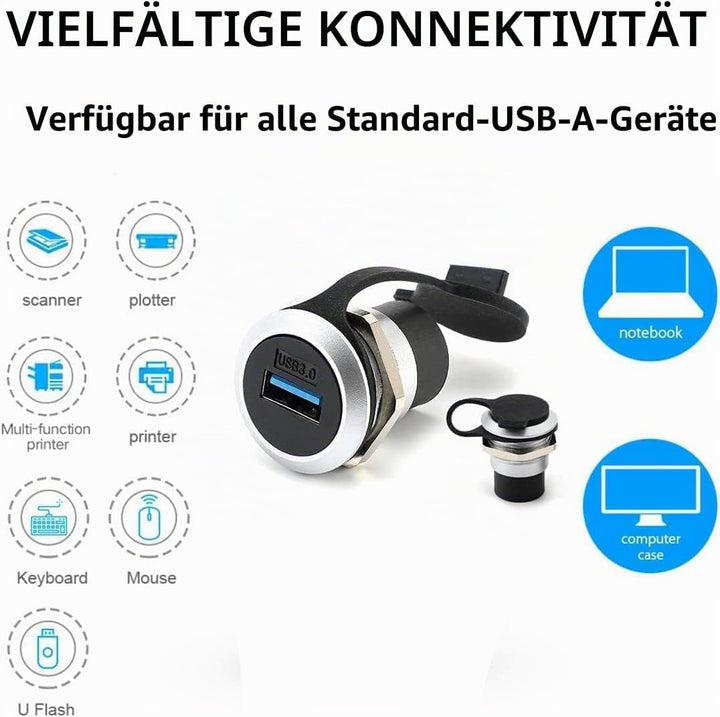 PENGLIN USB 3.0 Panel Mount Koppler 5 Stück, USB-Durchgangsanschluss, Buchse zu Buchse Bulkhead Exte