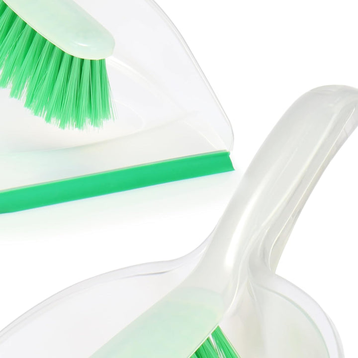 com-four® 2X Kehrgarnitur - grünes Kehr-Set aus Handfeger und Kehrschaufel - farbenfrohes Haushaltsr