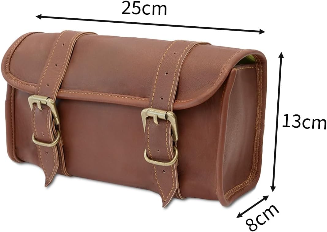 Motorrad Werkzeugrolle Leder für Cruiser Retro Scrambler Craftride LR2 braun