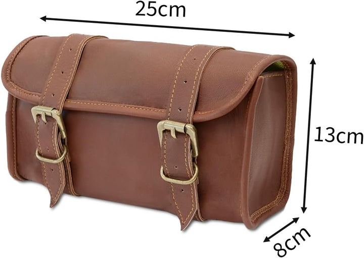 Motorrad Werkzeugrolle Leder für Cruiser Retro Scrambler Craftride LR2 braun