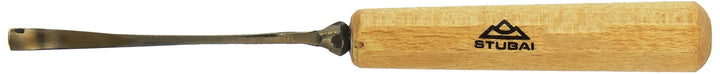 STUBAI Stemmeisen Stechbeitel Serie 52 - Form 26 | Gekröpftes Hohleisen 6 mm, mit Holzgriff, zum Vor