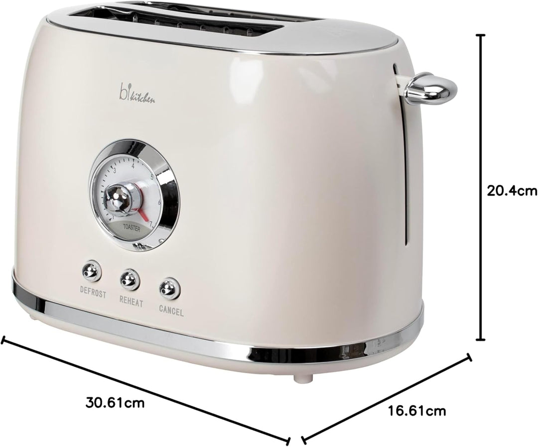 Toaster Retro Style Nostalgia 200, 800 Watt, 2 Scheiben, einstellbarer Bräunungsgrad, automatische Z
