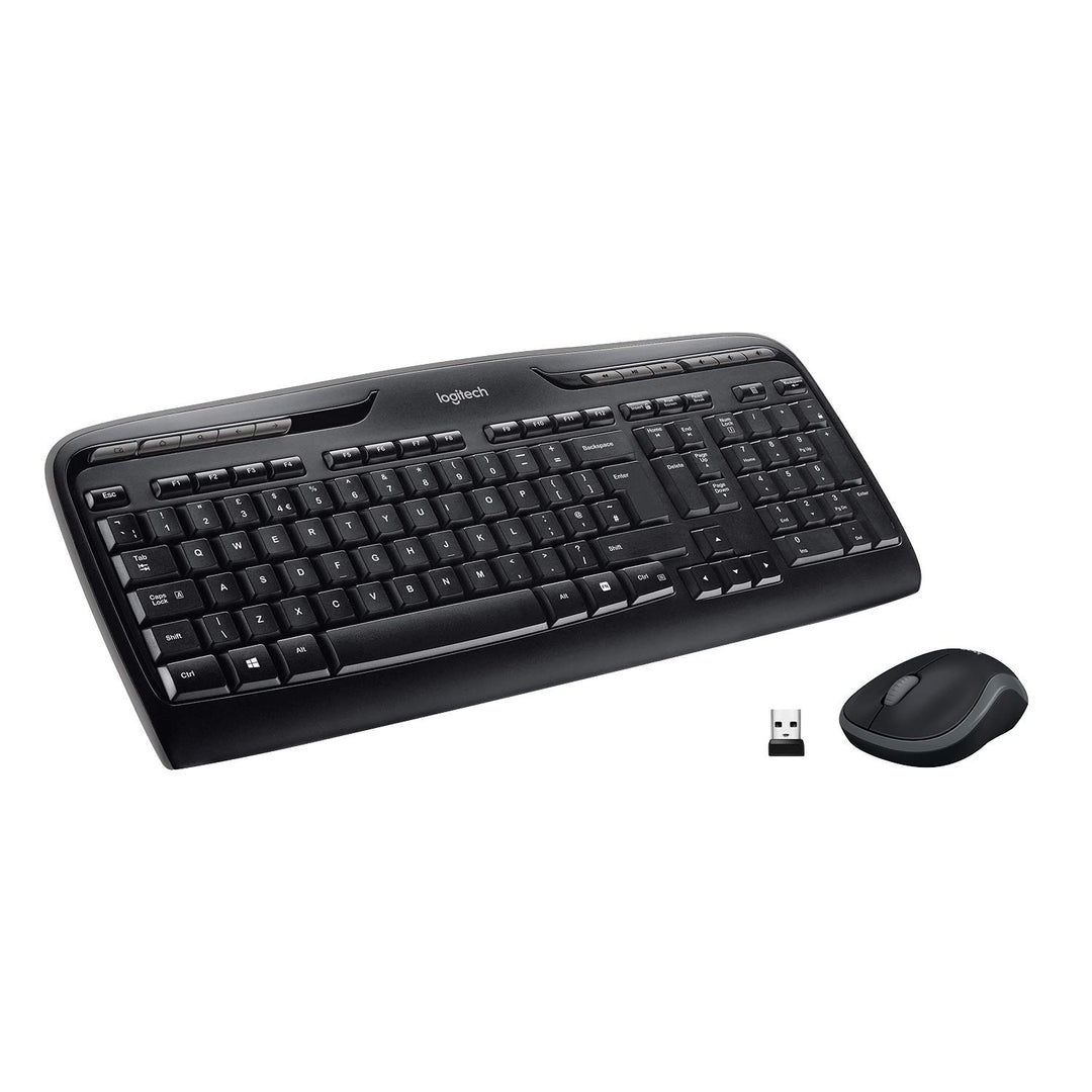Logitech MK330 Kabelloses Tastatur-Maus-Set, 2.4 GHz Verbindung via Unifying USB-Empfänger, 4 progra