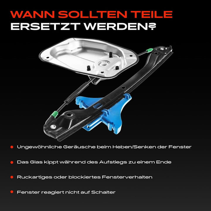 Frankberg Fensterheber elektrisch 4/5 Türen Hinten Links Kompatibel mit Golf Plus 5M1 521 Golf V 1K1