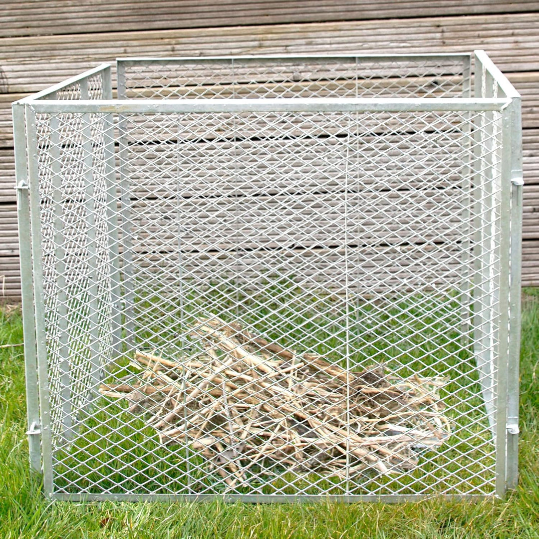 Komposter mit Deckel Metallkomposter 80x80x70cm Streckmetall Gartenkomposter Kompostbehälter incl. D