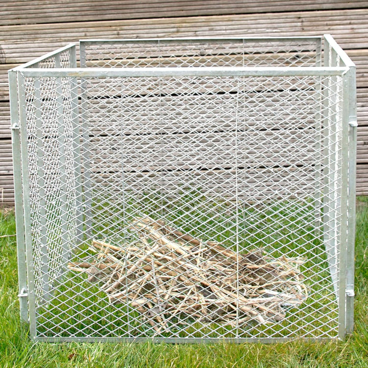 Komposter mit Deckel Metallkomposter 80x80x70cm Streckmetall Gartenkomposter Kompostbehälter incl. D