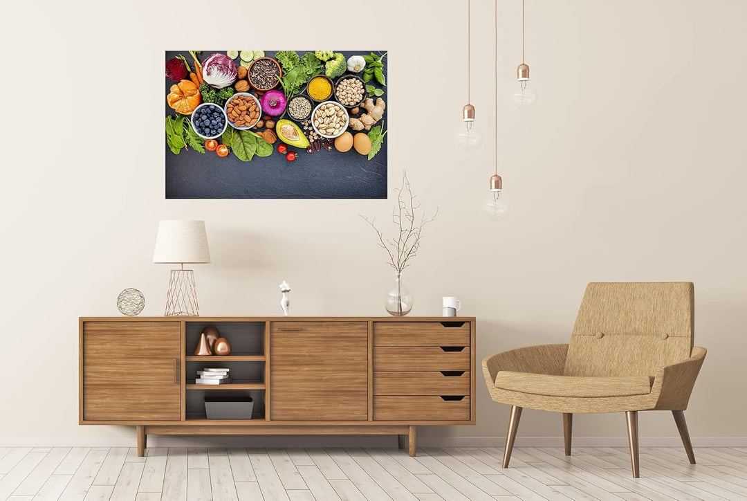 islandburner XXL Bild Poster Zutaten Gesunde Lebensmittel Auswahl Lebensmittel Stein küchenbilder Pr