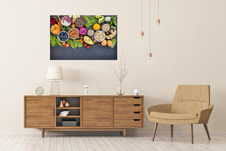 islandburner XXL Bild Poster Zutaten Gesunde Lebensmittel Auswahl Lebensmittel Stein küchenbilder Pr
