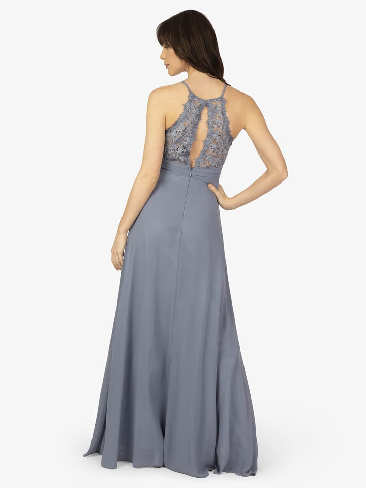 Damen Apart Abendkleid aus Chiffon und Spitze Special Occasion Dress M Jeansblau, M Jeansblau