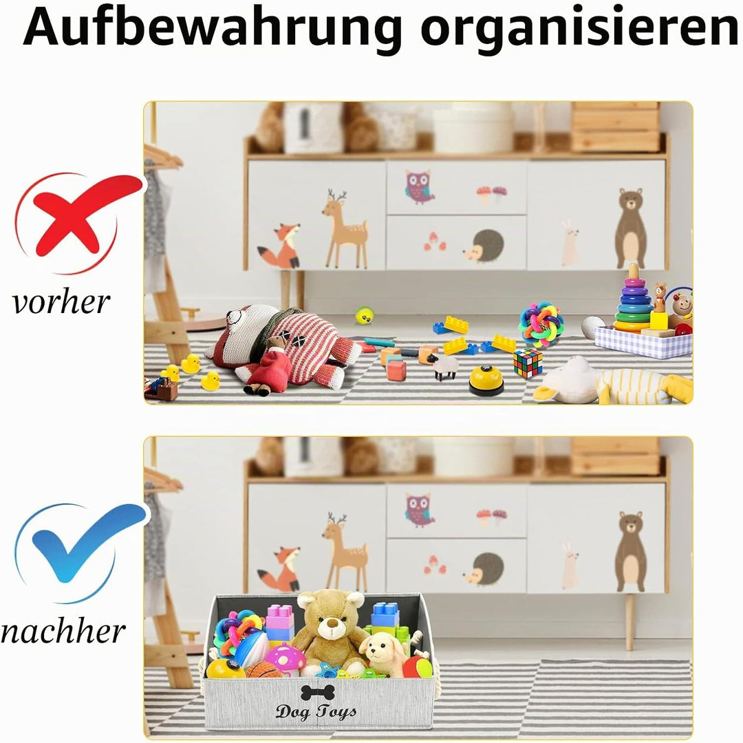 Morezi Aufbewahrungsbox für Haustierspielzeug aus Segeltuch,faltbare Aufbewahrungsbox für Hundespiel
