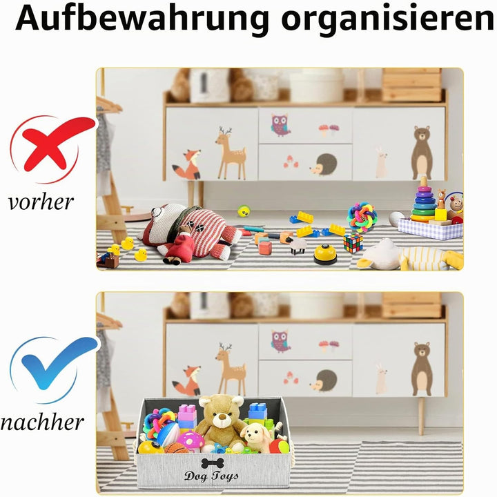 Morezi Aufbewahrungsbox für Haustierspielzeug aus Segeltuch,faltbare Aufbewahrungsbox für Hundespiel