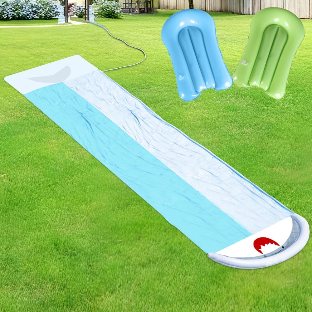 Wasserrutsche Kinder Draussen, 550x145cm Doppel Wasserrutschmatte, Wasserrutsche Garten für Kinder m
