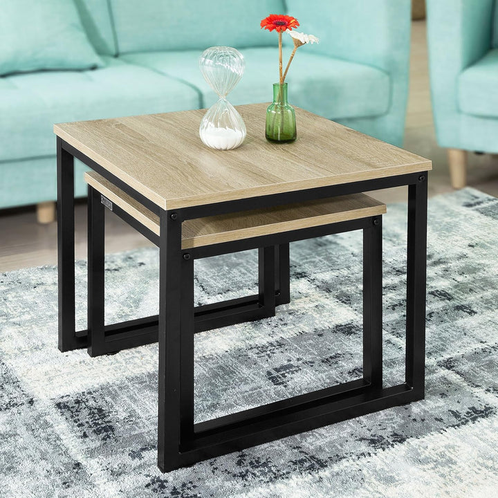 SoBuy® FBT42-N 2er Set Couchtisch Beistelltisch 2-teilig Satztisch Sofatisch Kaffeetisch Tisch-Set N