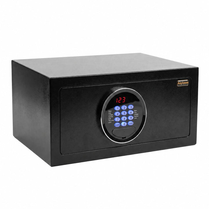 Hotelsafe 31L, LED-Pad, Admin-Code &amp; Notöffnung – für Laptop &amp; Schmuck | Vollstahl-Safe für Hotel &amp;