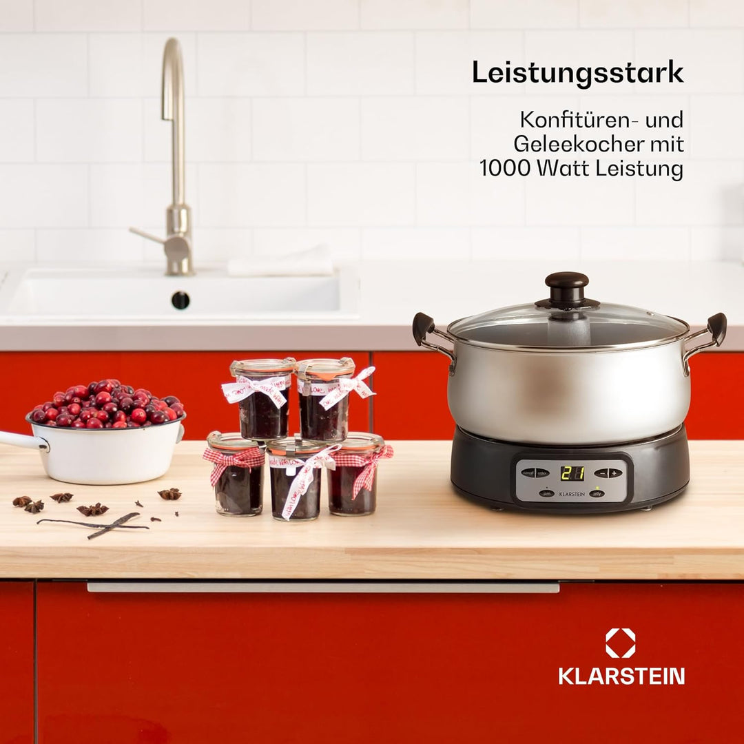 Klarstein Jam Session Marmeladen- und Geleekocher, 1000W, 2 Automatikprogramme, einstellbare Kochzei