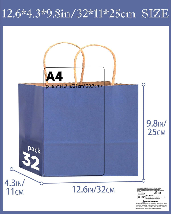 Gcardist 60PCS Geschenkpapier Taschen 32x25x11cm Grosse Geschenktasche mit Griffen Bulk 16 Verschied