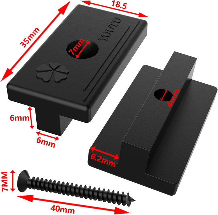YOUTU® 100 Stück WPC Clips, Versteckte Befestigung mit T-Clip mit Schrauben, versteckte Befestigung