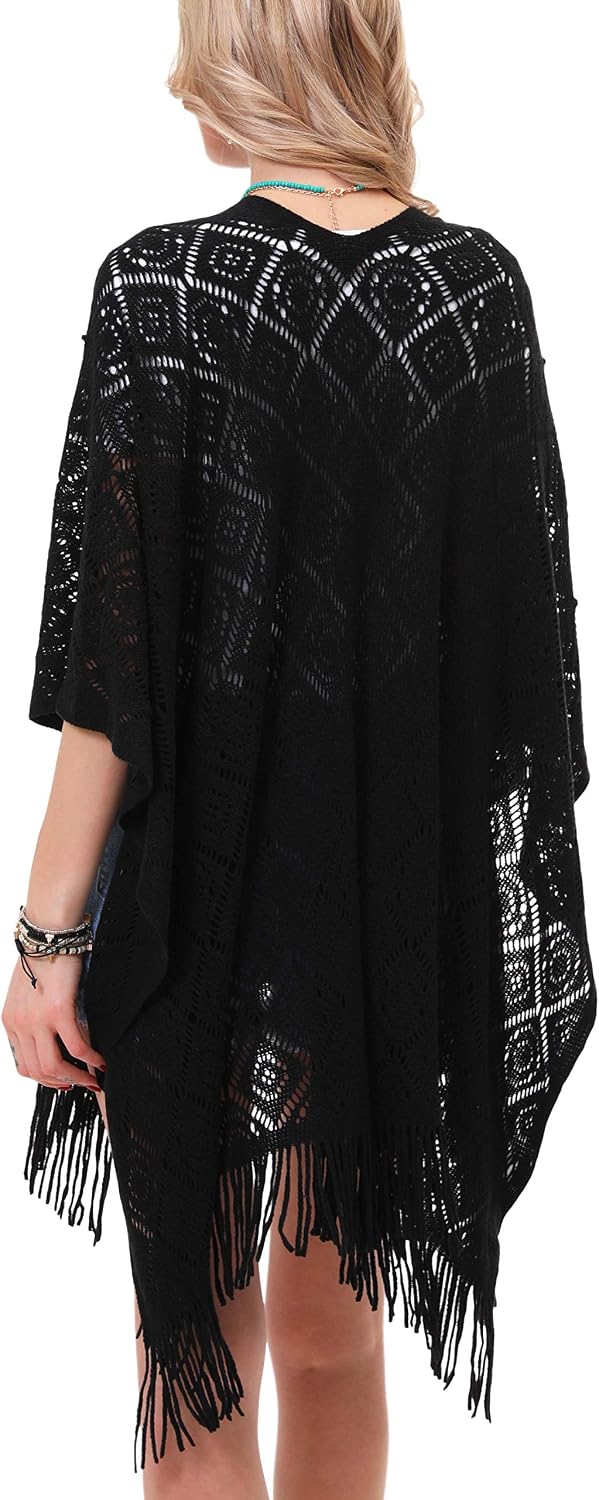 soul young Damen Stricken Stola Grosse Grössen Warm Weich Poncho Shawl Cardigan Kimono EINWEG Verpac