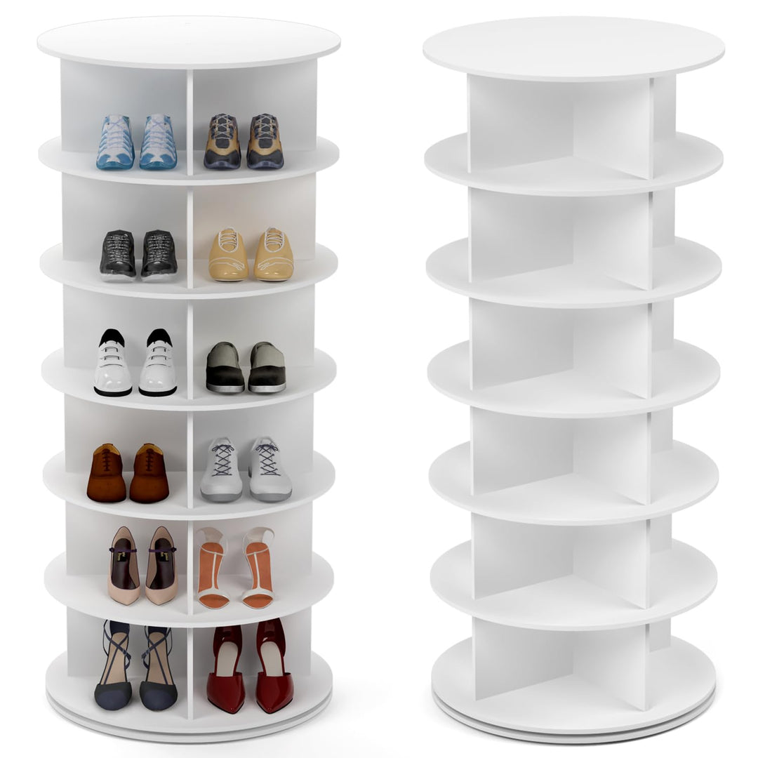 PTUWODS Drehbares schuhschrank, drehbares 360-Grad-Schuhregal, Aufbewahrung, rundes Karussell, verti