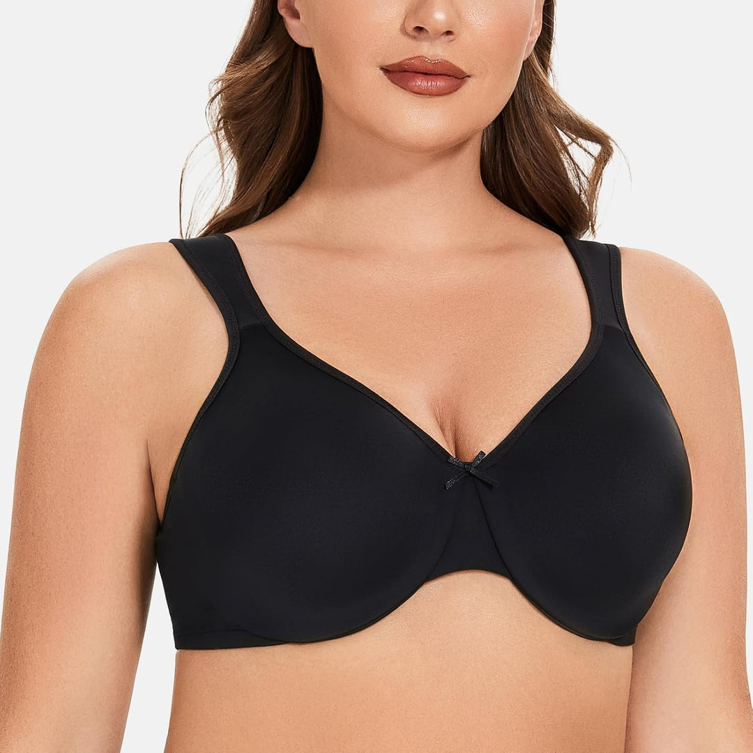 MELENECA Damen-Minimizer-BH in Übergrösse, vollständig bedeckend, nahtlos, Nicht gepolstert 70E Schw