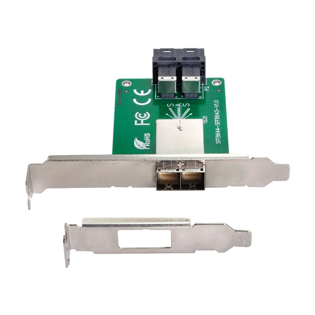 chenyang Mini SAS 2 SFF-8644 zu 2 SFF-8643 HD Data Server Converter Adapter mit Klammer 2 SFF-8644 t