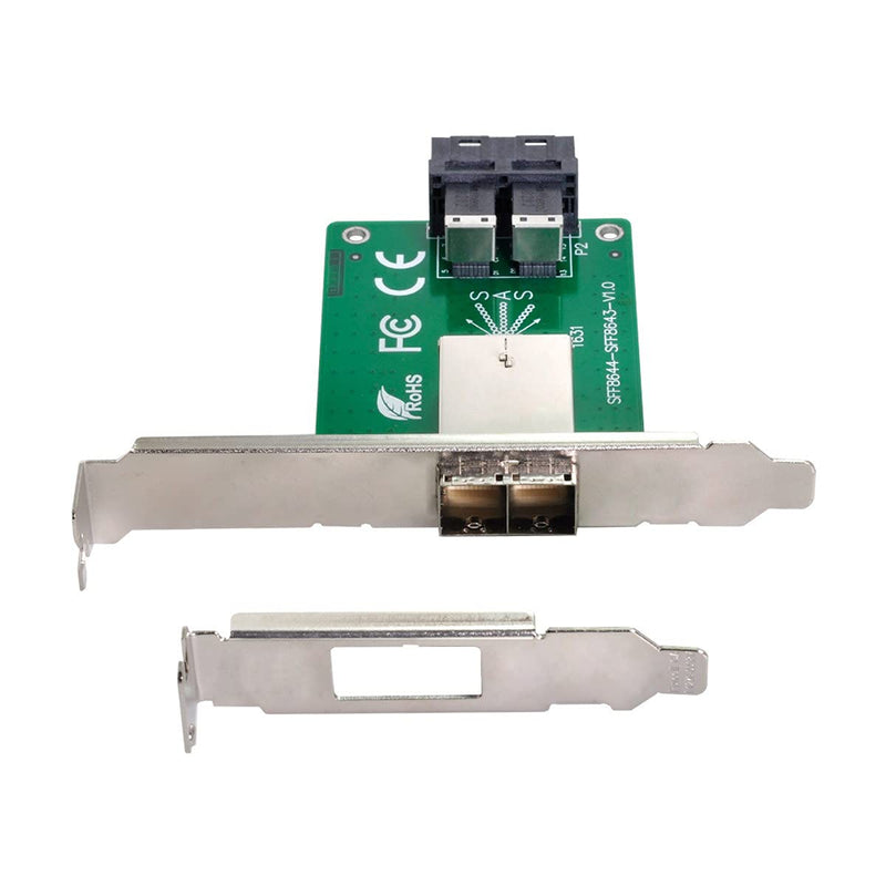 chenyang Mini SAS 2 SFF-8644 zu 2 SFF-8643 HD Data Server Converter Adapter mit Klammer 2 SFF-8644 t