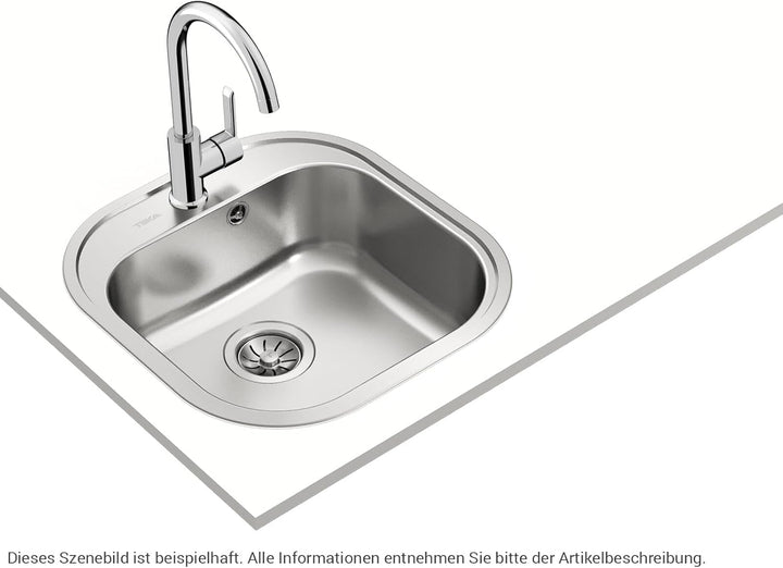 STYLO 1C Fregadero inox cubeta, 165mm, Øgrifo, Mueble 45