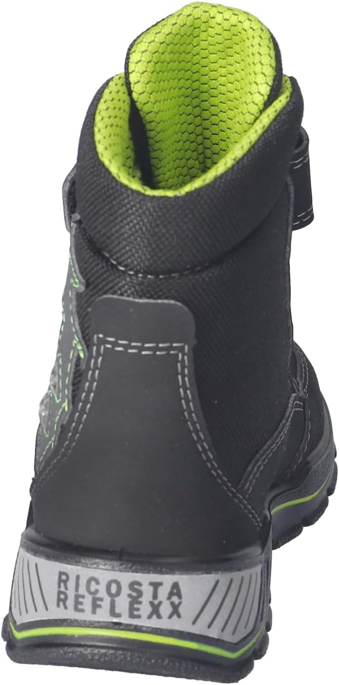 RICOSTA Jungen Winterstiefel GRISU,Kinder Boots,WMS:Weit,Sympatex,Blinklicht 35 EU Weit 090 Schwarz,