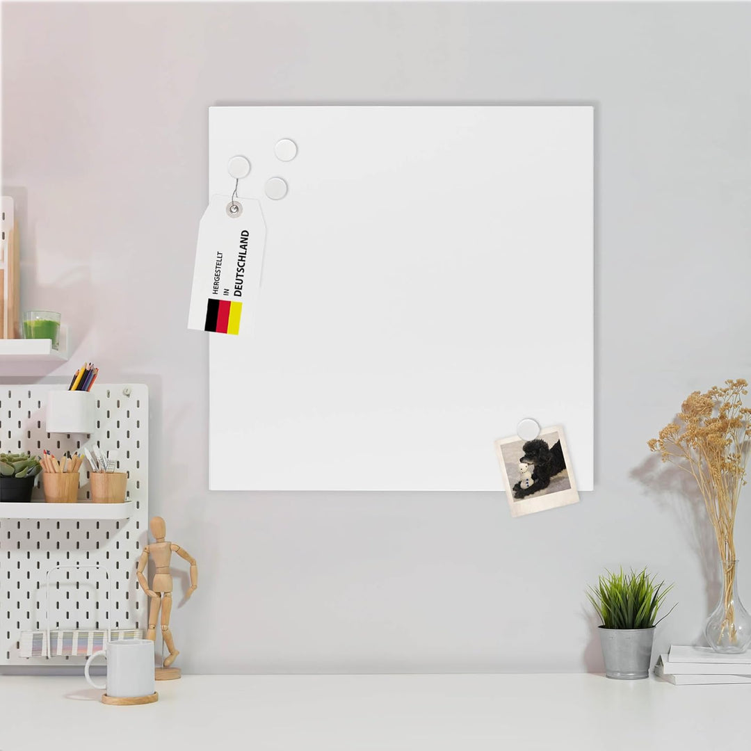 banjado® Magnettafel 50 x 50cm / Magnetwand aus Metall/Magnetpinnwand als Memoboard/Pinnwand Magnett