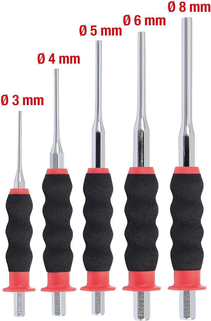 KS Tools 156.0230 Durchtreiber-Satz, CrMo, 5-tlg. zylindrisch