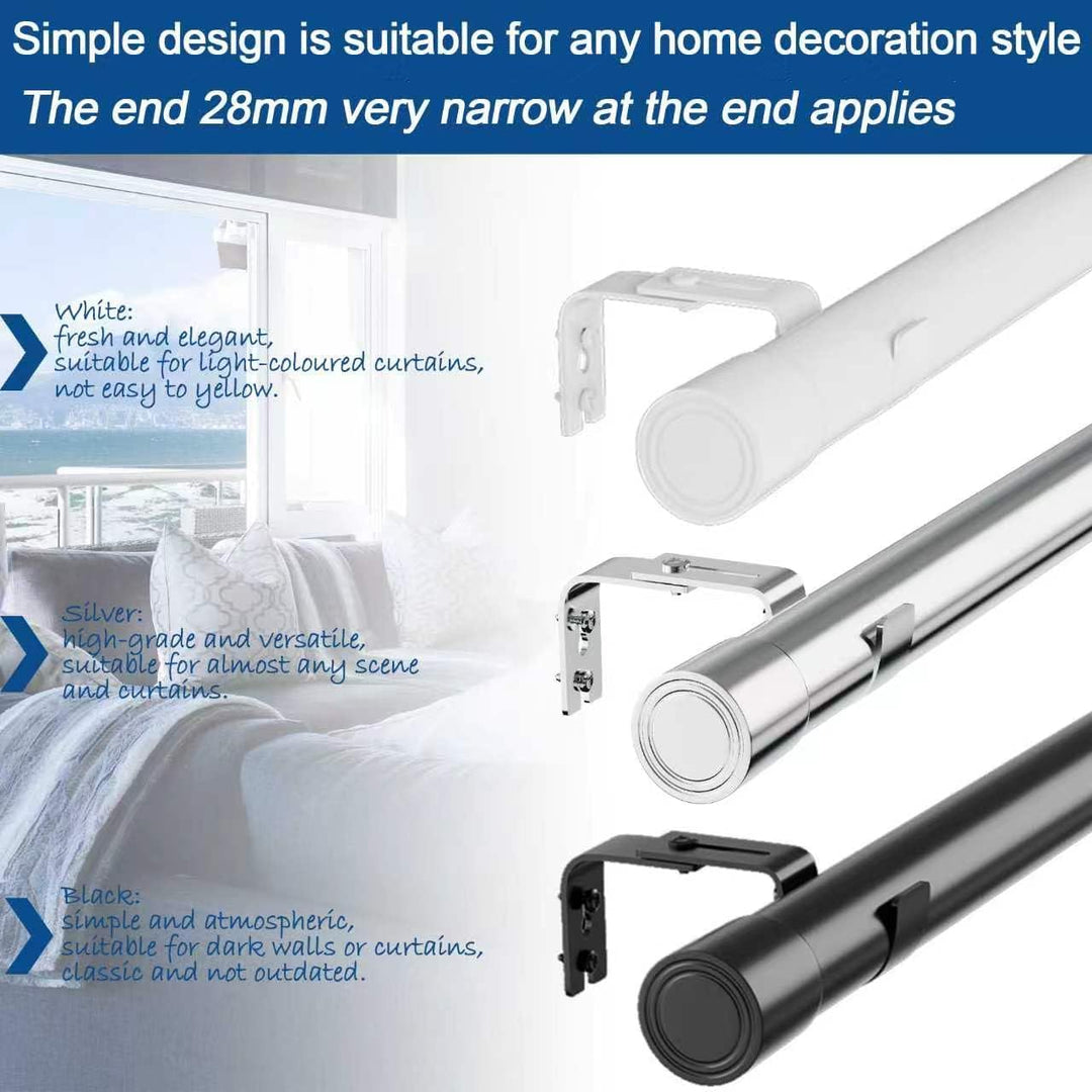 Gardinenstange Ausziehbar Vorhangstangen Curtain Rod Stange für Vorhänge Erstellbare Länge mit Kappe