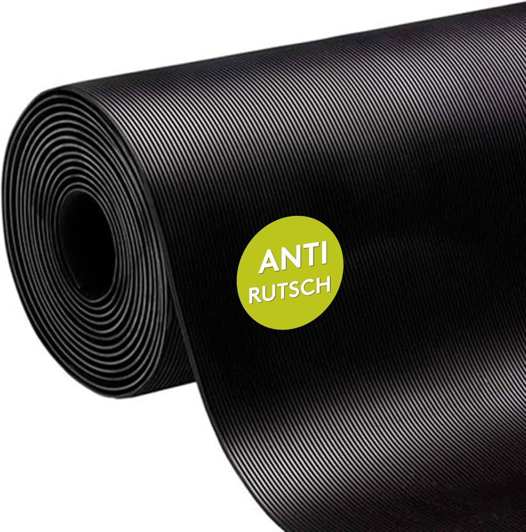 LILENO HOME Rillen Gummimatte Meterware 1000x100 cm (2x5m) - Gummiläufer Rillenmatte (3mm) als Werks
