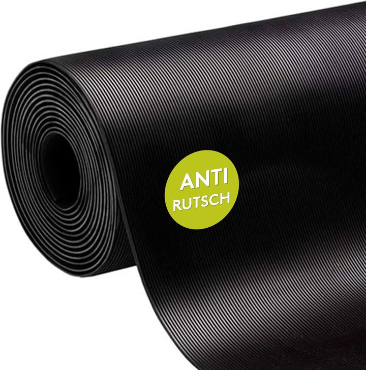 LILENO HOME Rillen Gummimatte Meterware 1000x100 cm (2x5m) - Gummiläufer Rillenmatte (3mm) als Werks