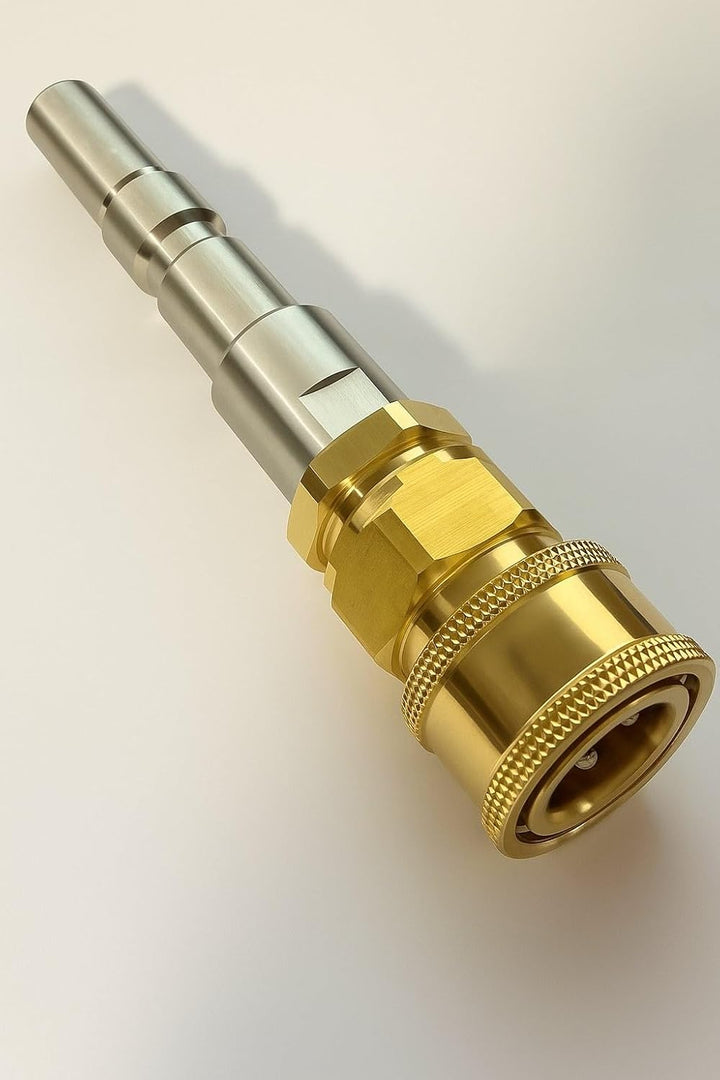Adapter Kränzle D12 auf 1/4" IG Schnellkupplung – Edelstahl & Messing – 250 Bar Hochdruck Adapter –