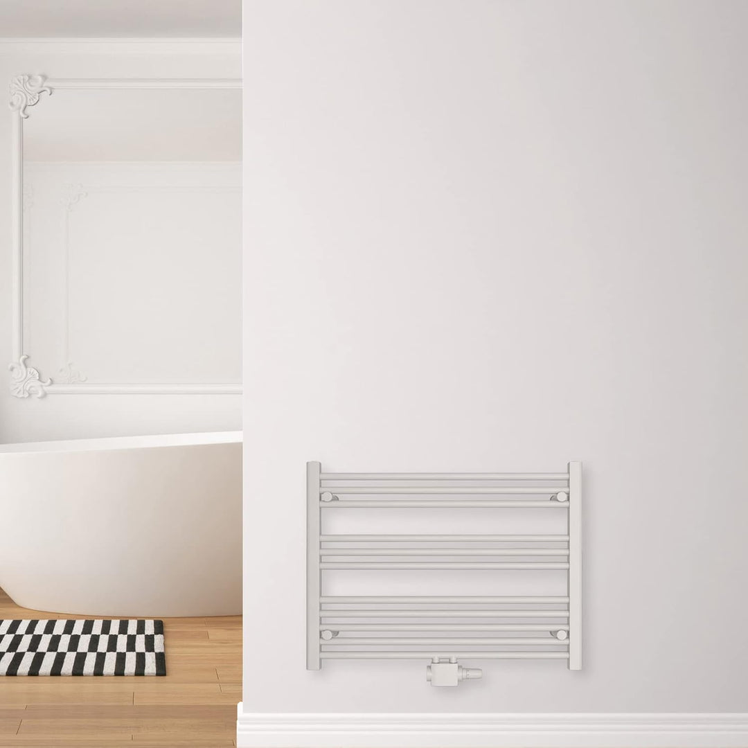 SHV Badheizkörper mit Mittelanschluss in weiss | Heizkörper für Badezimmer, Handtuchhalter für Wand