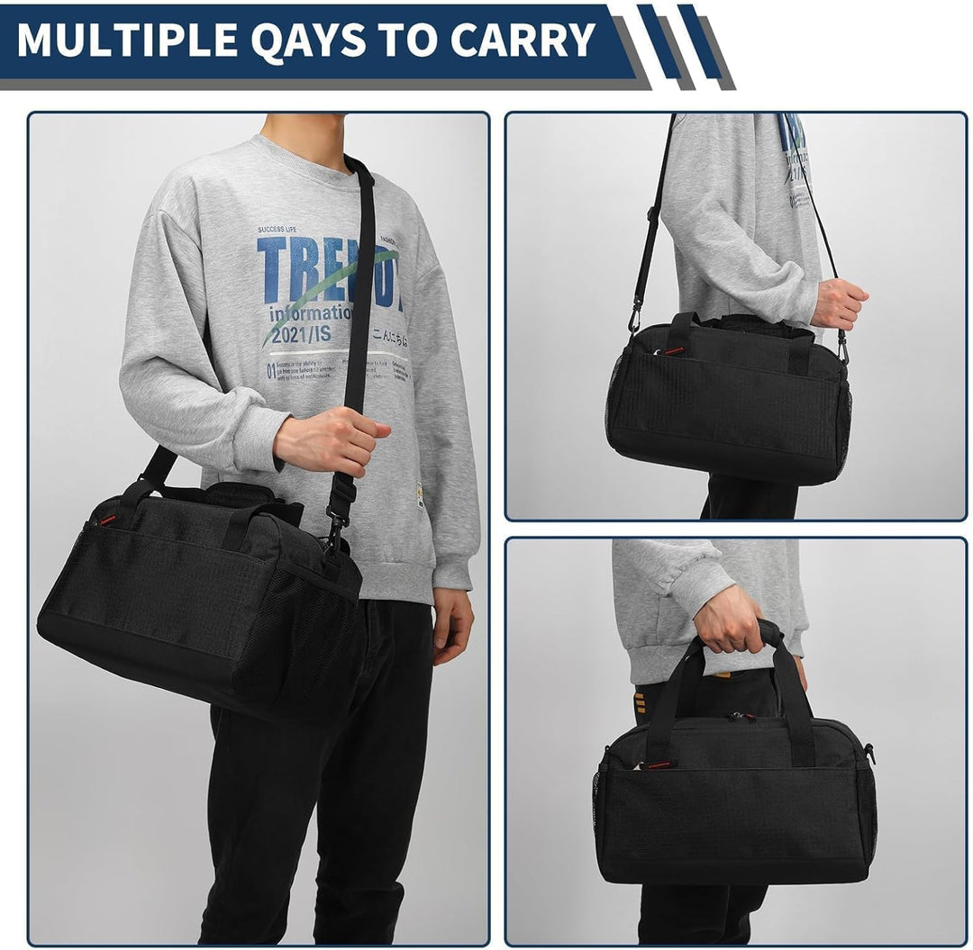 Kleine Sporttasche mit Nassfach - 35×20×20cm Handgepäck, Mini Duffle Bag mit Mehreren Fächern für Sp
