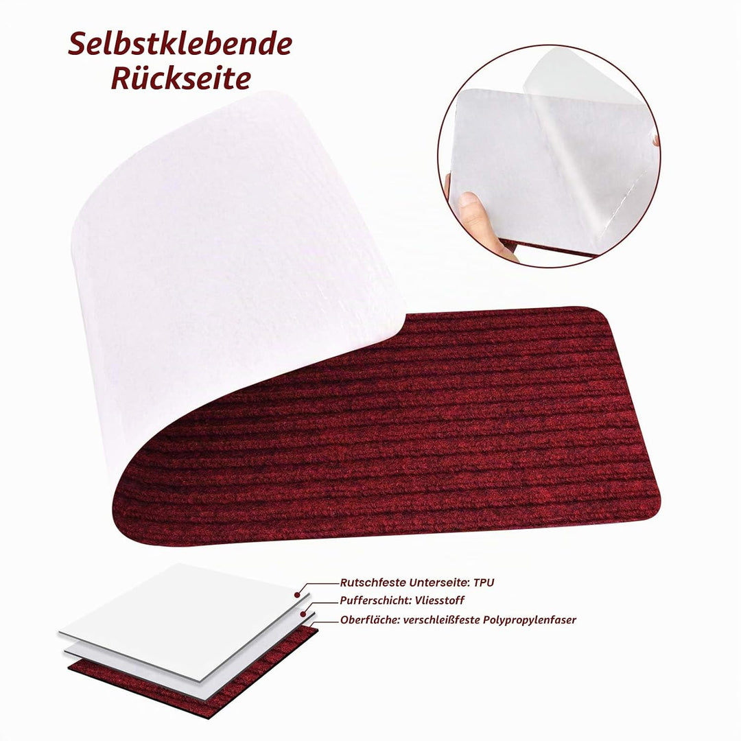 MBIGM 15er Set Stufenmatten 20 cm X 76 cm Treppenteppich Selbstklebend Sicherheit Stufenteppich für