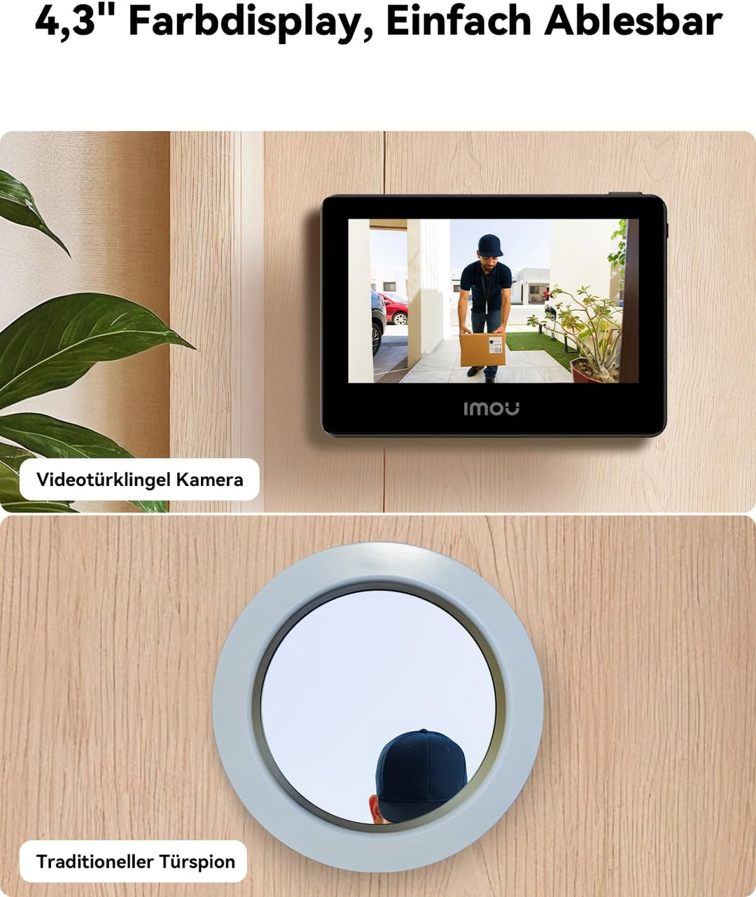 Imou 3K/5MP WLAN Türspion Kamera mit 4,3-Zoll Farbbildschirm | 149° Weitwinkel, Personenerkennung, 4