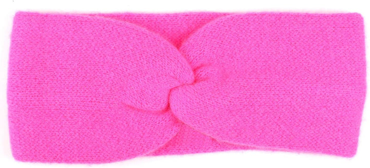 Zwillingsherz Stirnband aus 100% Kaschmir - Hochwertiges Grobstrick-Kopfband im Uni für Damen Frauen