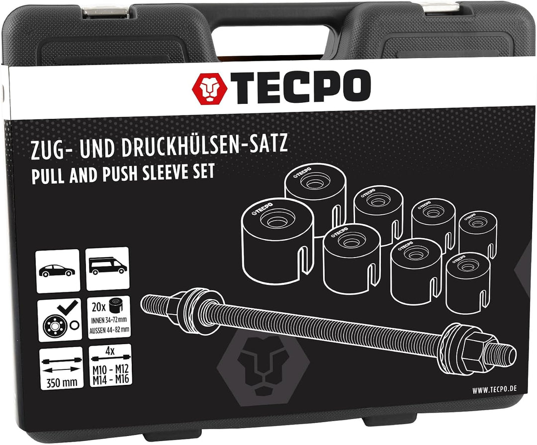 TECPO Radlager-Werkzeug-Satz, 26-teilig, universelles Werkzeugset zur Montage &amp; Demontage von Silent