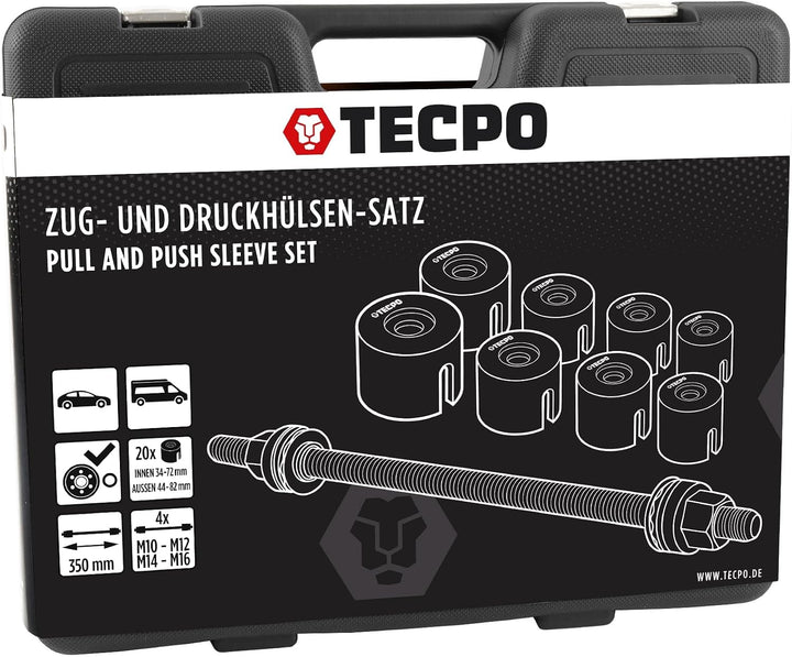 TECPO Radlager-Werkzeug-Satz, 26-teilig, universelles Werkzeugset zur Montage &amp; Demontage von Silent