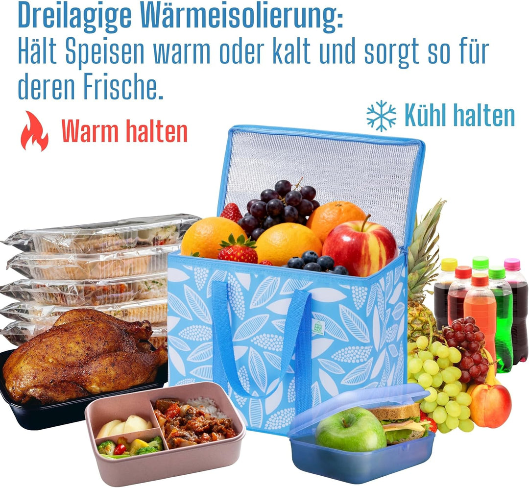 VENO 29 Liter Einkaufstasche Wiederverwendbare Faltbar Kühltasche, Gross Picknickkorb Robuste Isolie