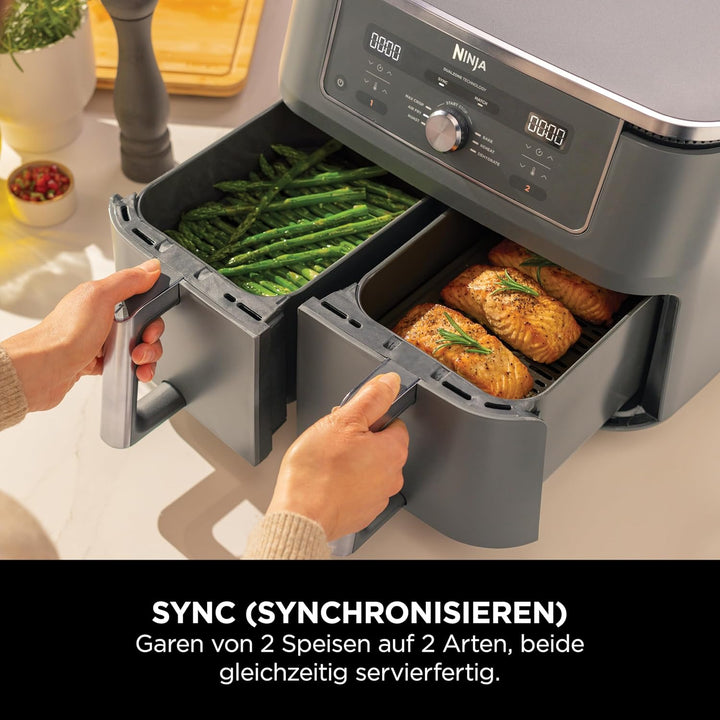 Ninja Dual Zone Digital Air Fryer, 2 Schubladen, 6-in-1, Heissluftfritteuse, 9,5L, Heissluft-Frittie