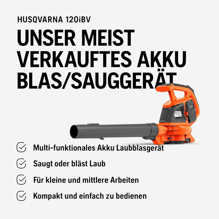 Husqvarna Laubsauger & -Bläser 120iBV (inkl. Akku BLi20 & Ladegerät 40-C80)
