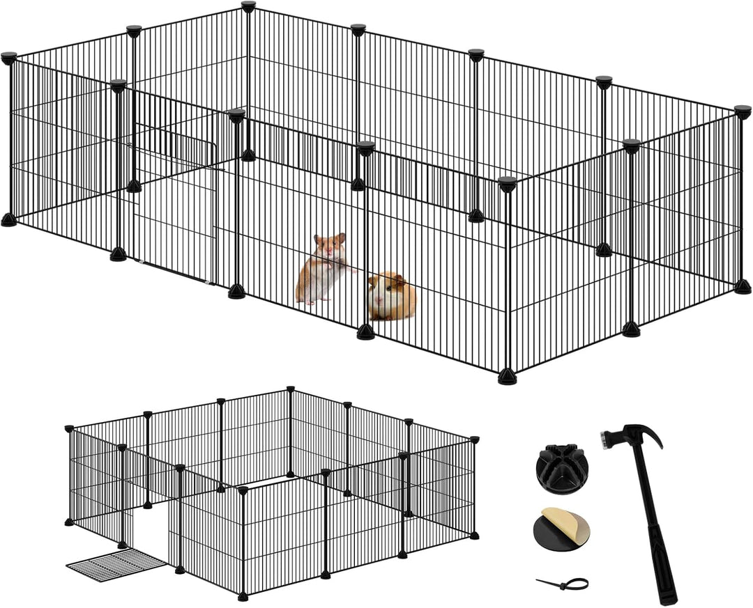 EUGAD Freigehege für Kaninchen 36cm hoch Indoor, Freilaufgehege Kaninchen draussen, Meerschweinchen