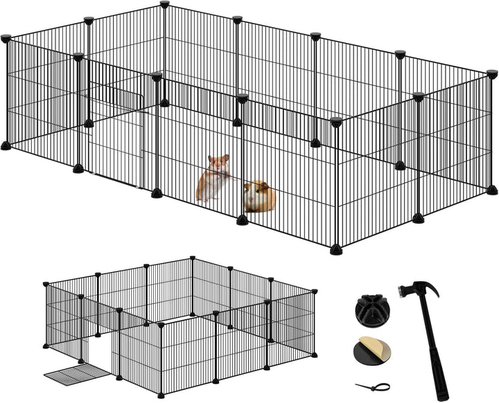 EUGAD Freigehege für Kaninchen 36cm hoch Indoor, Freilaufgehege Kaninchen draussen, Meerschweinchen