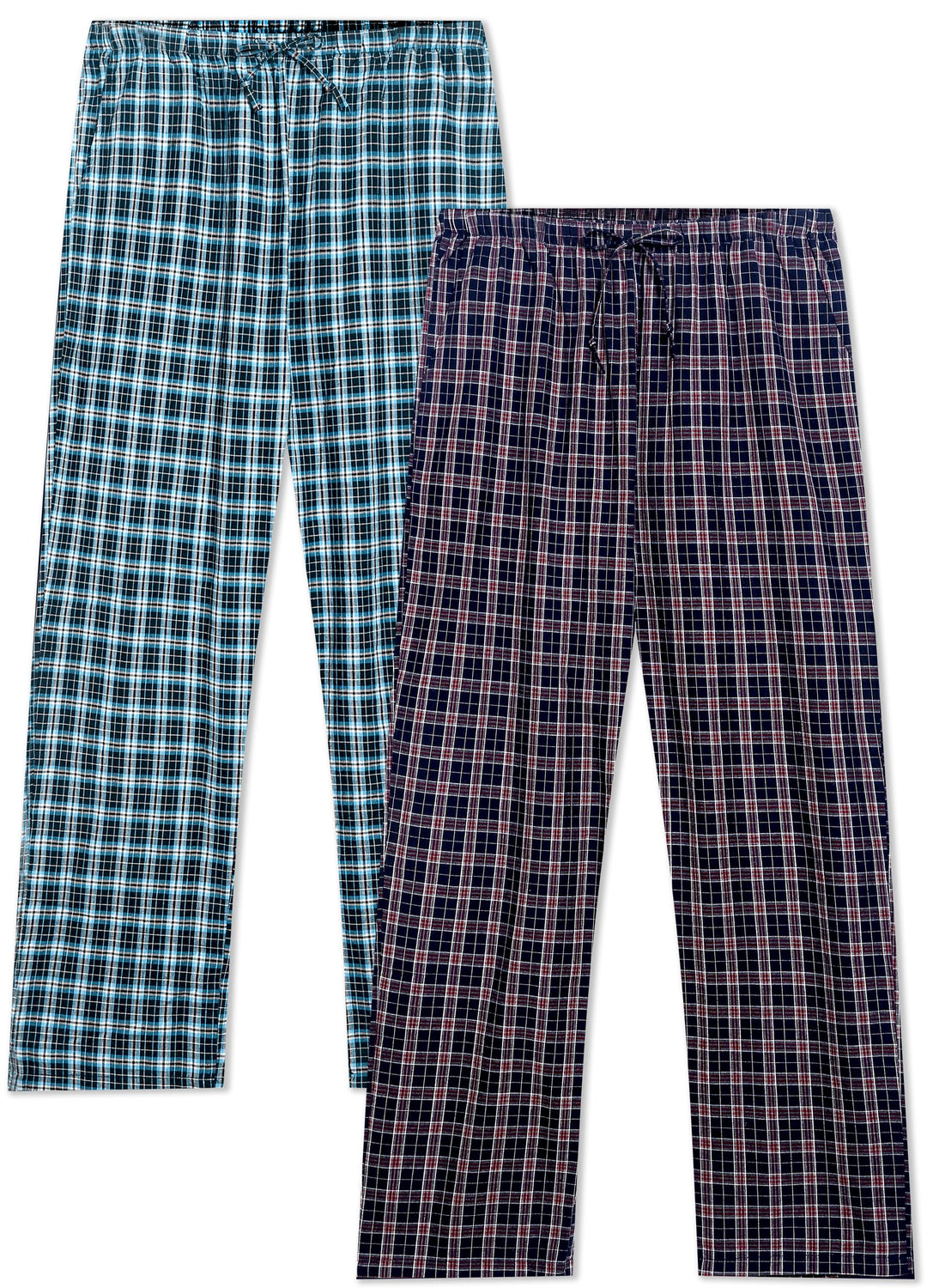 Winovia Herren Schlafanzughose Lang Baumwolle Karierte Pyjamahose Lounge Hose Pyjamaunterteil Freize